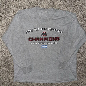 Vintage Ohio State Buckeyes 2002 Big 10 Champions Long Sleeve Shirt Mens 2XL Y2K